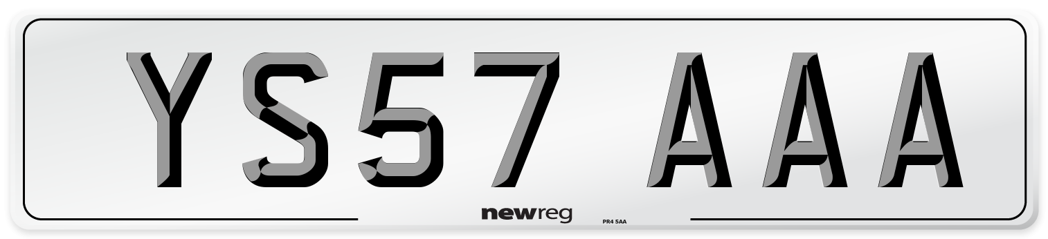 YS57 AAA Number Plate from New Reg
